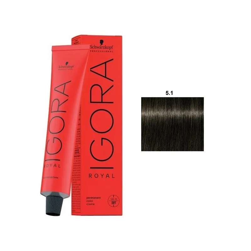 Schwarzkopf Igora Royal Coloración 5.1 Castaño Oscuro Ceniza 60ml | Schwarzkopf Professional