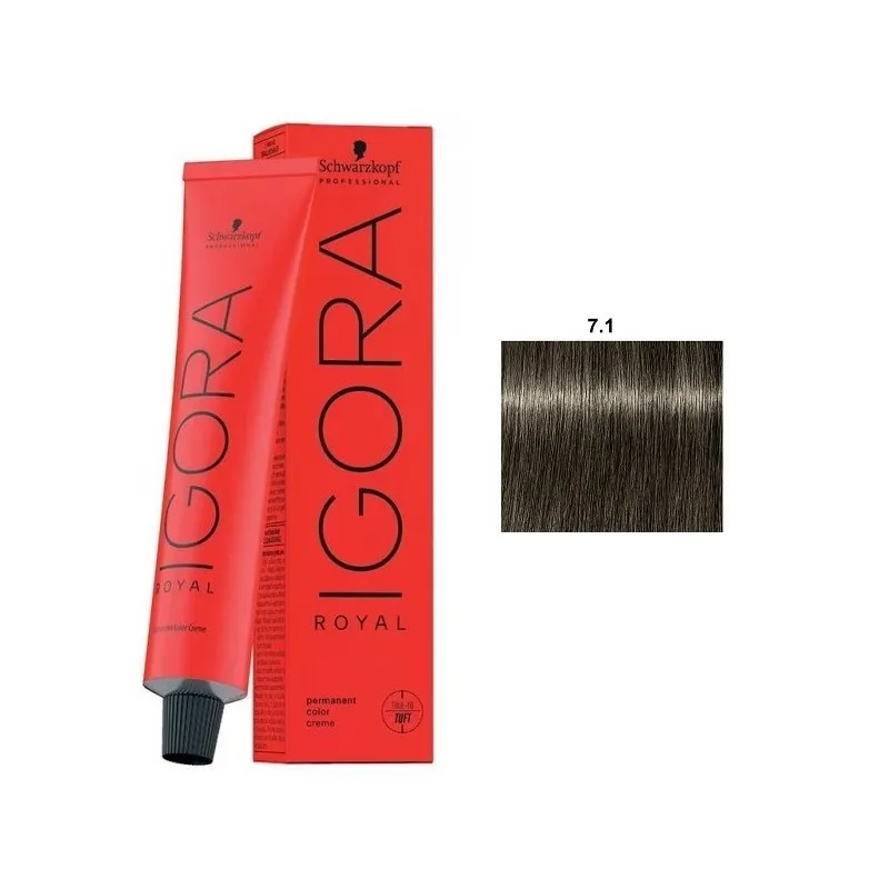 Schwarzkopf IGORA ROYAL Coloración Permanente 7.1 60ml | Schwarzkopf Professional