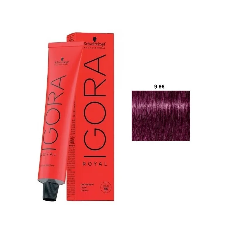Schwarzkopf Professional IGORA ROYAL Coloración Permanente 9.98 Rubio Muy Claro Violeta Rojo 60 ml | Schwarzkopf Professional