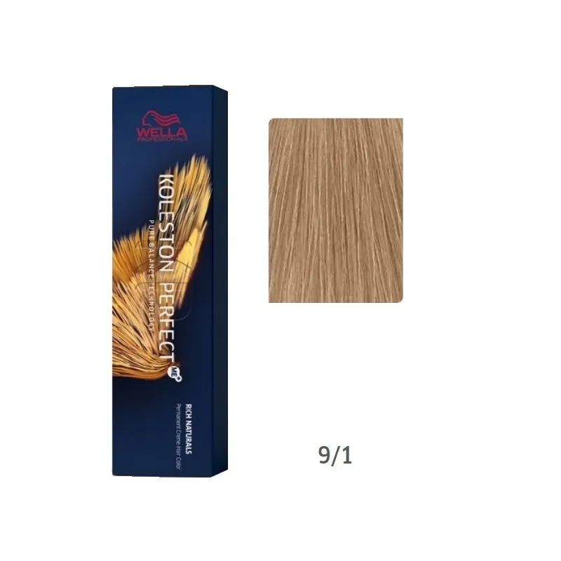 Wella Professionals Koleston Perfect Coloración 9/1 Rubio Muy Claro Ceniza | Wella Professionals