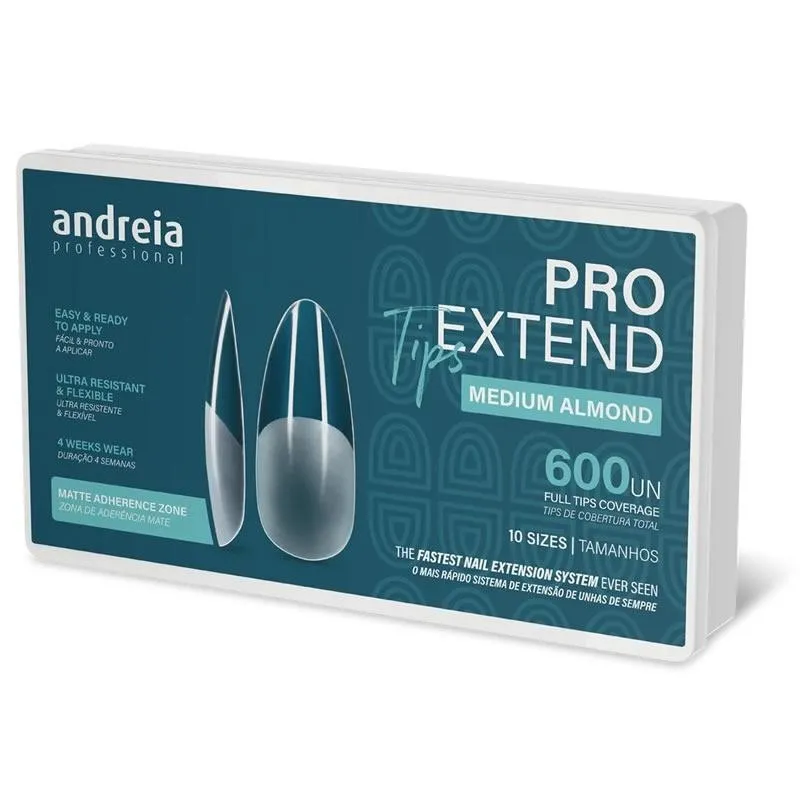 Andreia Pro Extend Tips de Uñas Almendra Medianas 600 un | Carpel