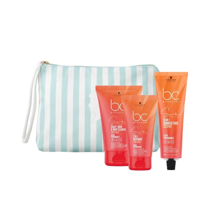 SUN-PACK BC- Ch 100ml + Mask 75ml + Fluido 100ml (Rayas Verde Agua) | Schwarzkopf Professional