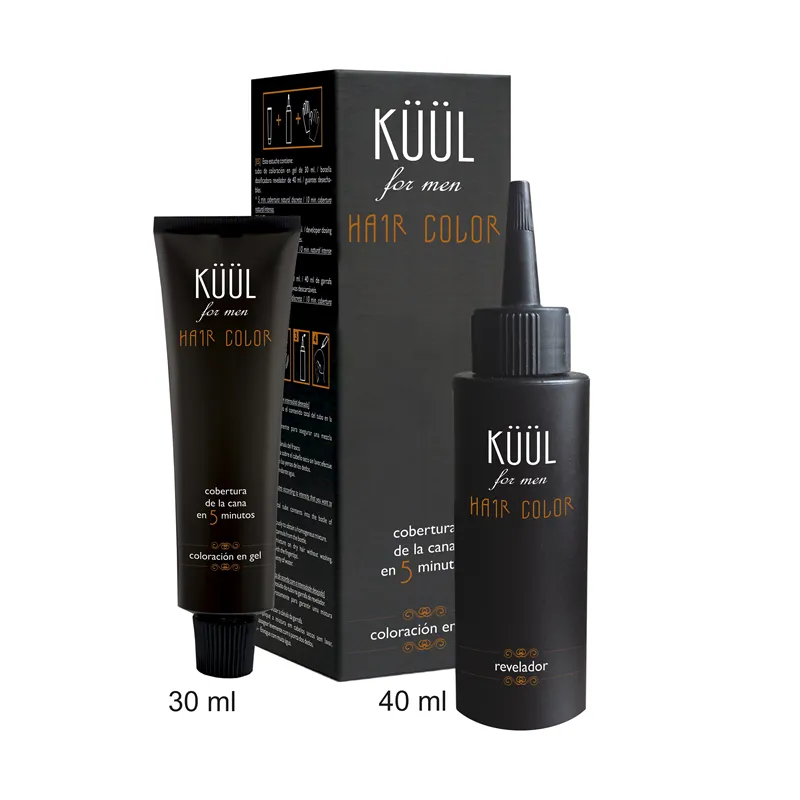 KÜÜL for men HAIR COLOR G3 Gris oscuro cobertura de canas en 5 minutos 30 ml + 40 ml | KÜÜL