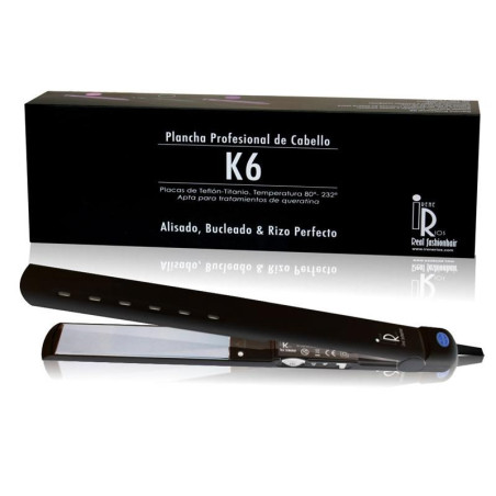 PLANCHA K6 NEGRA Premium - teflon-titanio 232º apt.trat.queratina