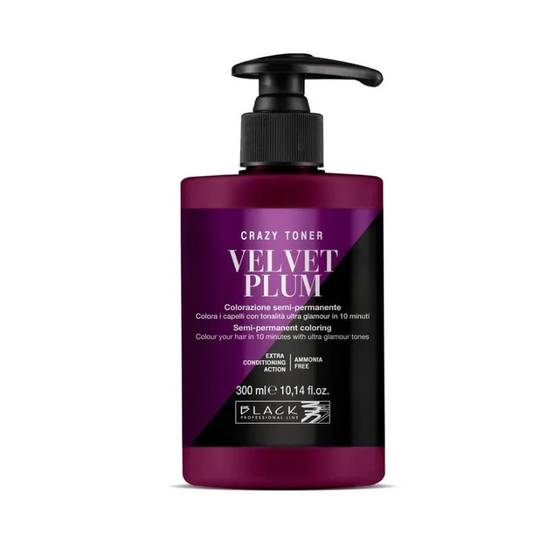 Black Professional Line Crazy Toner Coloración Semi-Permanente Velvet Plum 300 ml | Black Professional Line