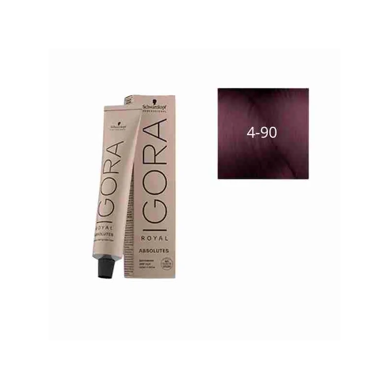 Schwarzkopf IGORA ABSOLUTES Coloración Permanente 4-90 | ROYAL ABSOLUTES