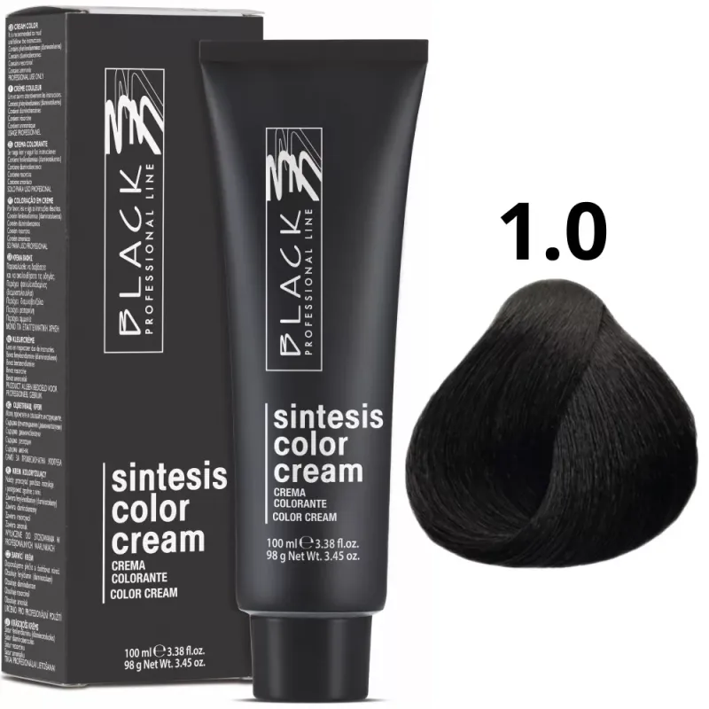 Black Professional Line Sintesis Crema Colorante 1.0 Negro 100ml | Black Professional Line