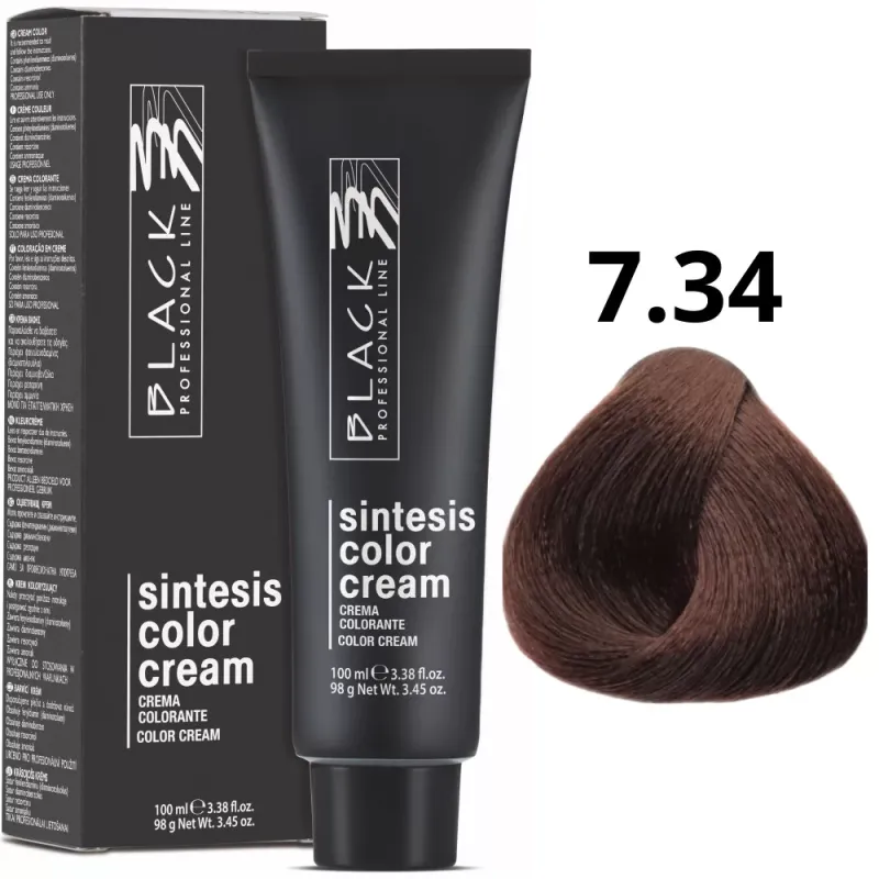 Black Professional Line Sintesis Crema Colorante 7.34 Castaño Claro Caoba 100ml | Black Professional Line
