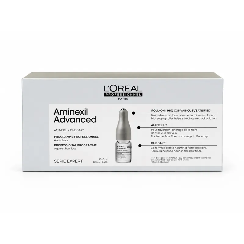 AMPOLLAS AMINEXIL 10*6 ml con ROLON CAIDA | L'Oreal Professionnel