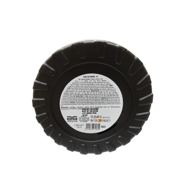 Cera de Araña Hair Styling Cera Moldeadora 150ml - reverso (INCI / modo de empleo)