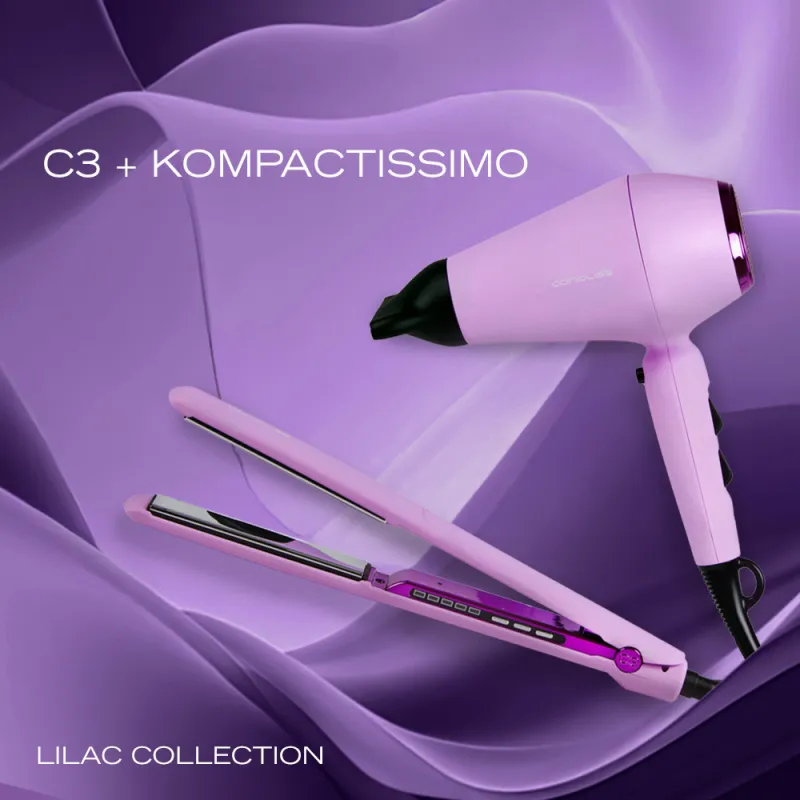 CORIOLISS Plancha C3 LILAC + Secador KOMPACTISSIMO | CORIOLISS
