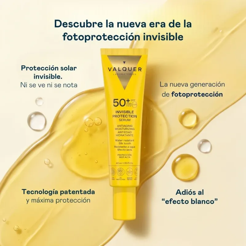 Valquer Invisible Protection SPF 50+ Sérum Facial Protector Solar 40 ml | Valquer Profesional