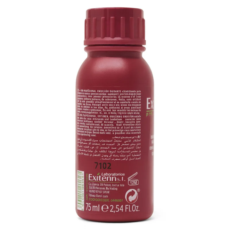 Exitenn Profesional Emulsión Oxidante 10 vol 75ml - reverso (INCI / modo de empleo)