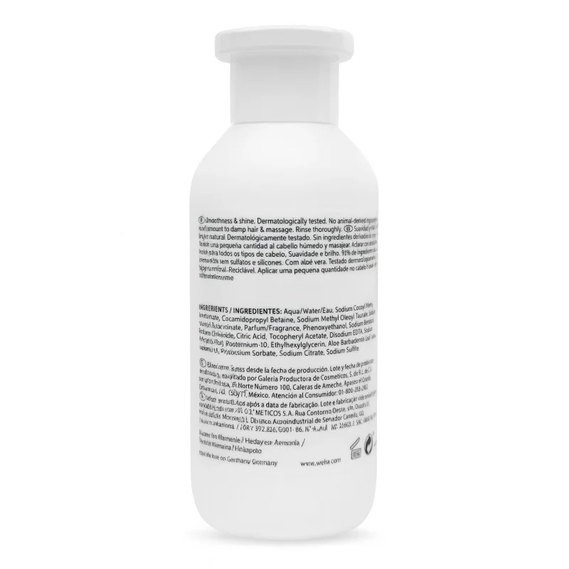 Wella professionals Elements Champú Suave 250ml - reverso (INCI / modo de empleo)