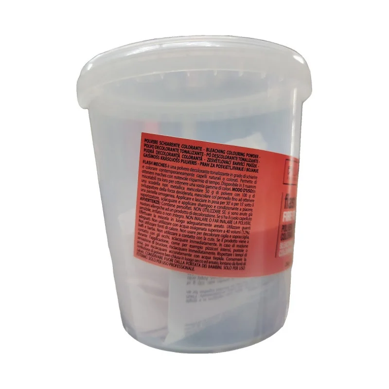 BLACK PROFESSIONAL LINE Flash Meches Fire Red Polvo Decolorante Tonalizante 250g - reverso (INCI / modo de empleo)