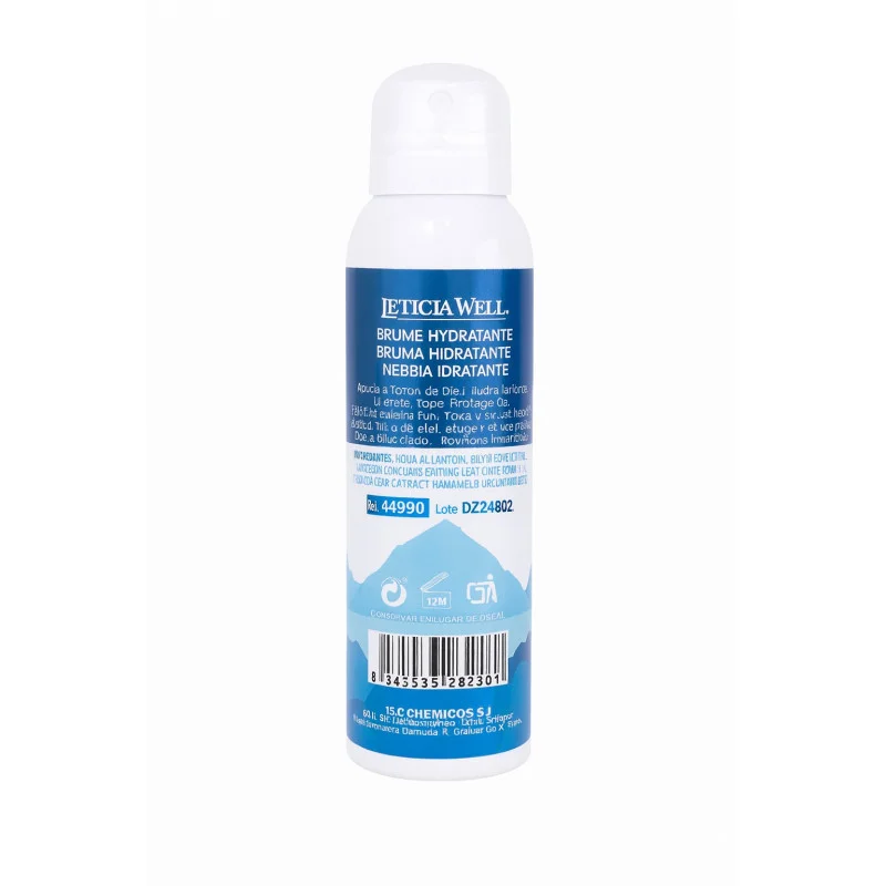 Leticia Weli Mist Hyaluronic Bruma Hidratante 150ml - reverso (INCI / modo de empleo)