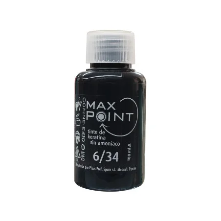 Max Point Nº6/34 Rubio Oscuro Dorado CobrizoTinte de Keratina Sin Amoniaco 60ml