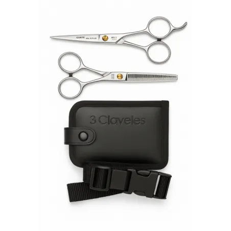 Juego de Tijeras de Cobalto 5.5" Corte + Esculpir con Estuche y Cinturón