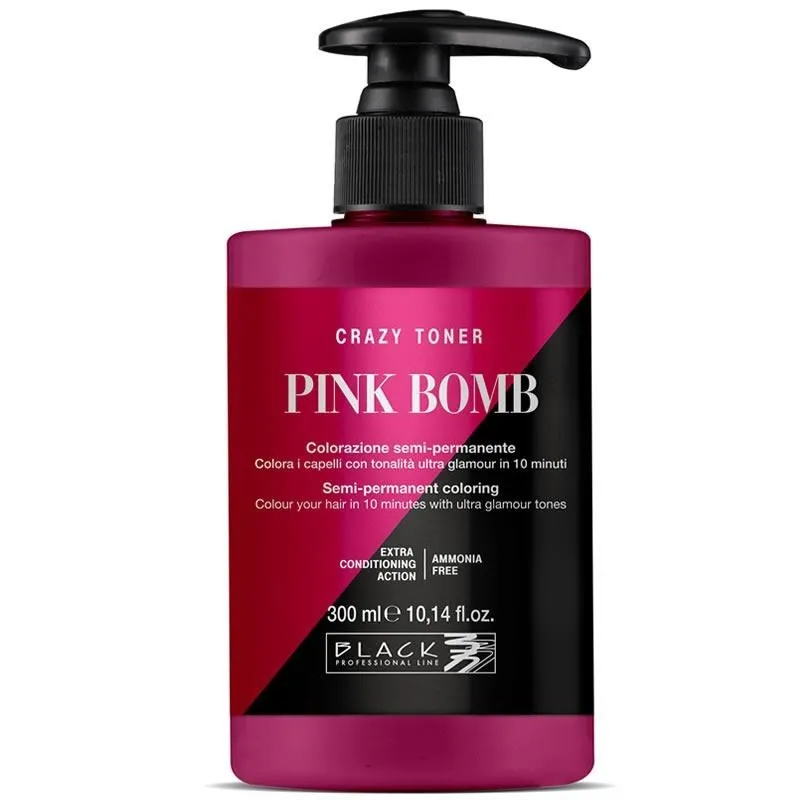 Black Professional Line Crazy Toner Coloración Semi-permanente Pink Bomb 300 ml | Black Professional Line